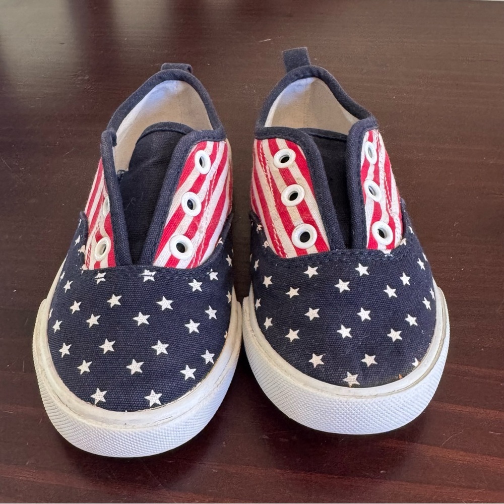 Gymboree toddler 9 Red White Blue Stars stripes patriotic flag 4th July shoes - Picture 3 of 12